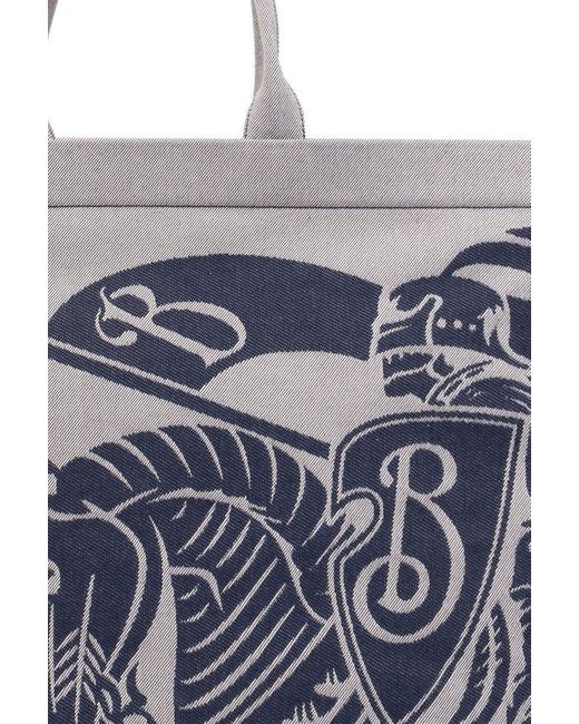 Burberry Blue Embroidered Shopper Bag, for men