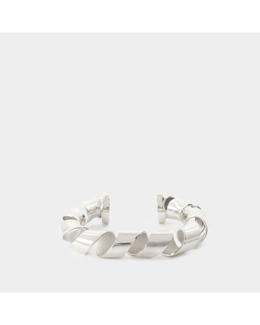 Rabanne White Xl Link Twist Cuff Bracelet