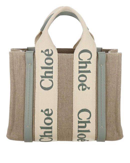 Chloé Metallic Woody Small Tote Bag
