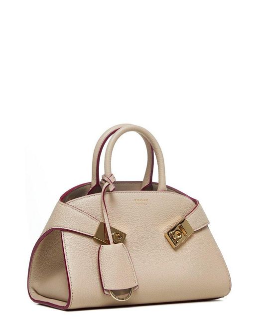 Ferragamo Natural Mini Hug Top Handle Bag