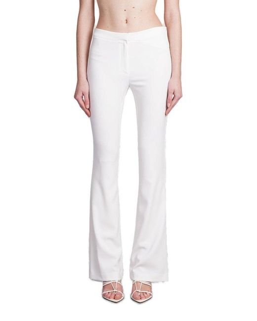 ANDREA ADAMO White Low-rise Flared Trousers