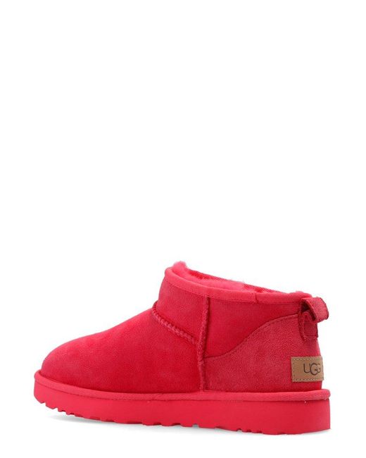 UGG Classic Ultra mini Ankle Boot In Pink Glow at Urban Outfitters in Red Lyst UK