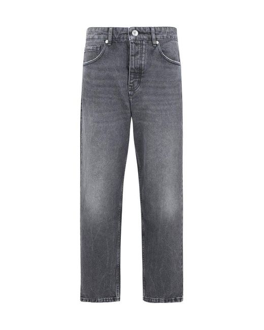 AMI Gray Paris Belt-looped Mid-rise Jeans for men