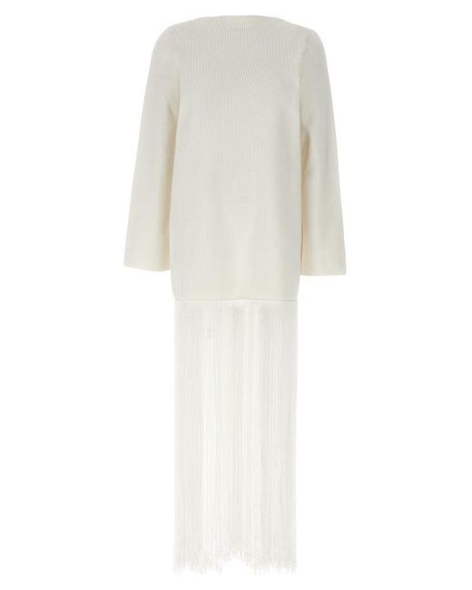 Khaite White Paley V-Back Maxi Dress