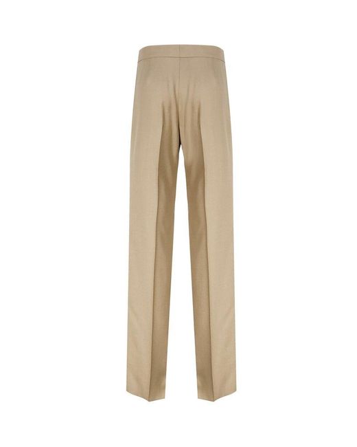 Stella McCartney Natural Mid-rise Straight-leg Tailored Trousers