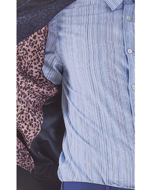 Paul Smith Blue Leopard Jacquard Bomber Jacket for men