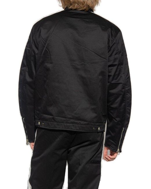 【Diesel】 Diesel J-Beck Biker Jacket Black DIESEL J-beck Embroidered-logo Biker Jacket in Black for Men
