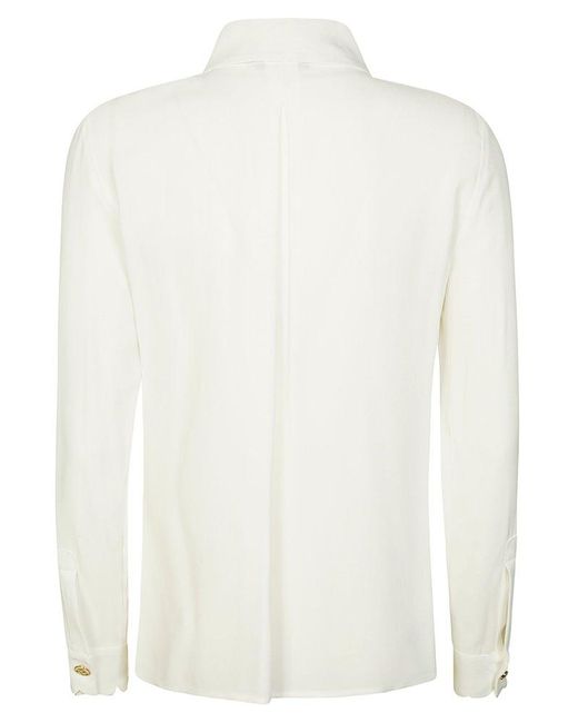 Elisabetta Franchi White Embroidered Scallop Shirt