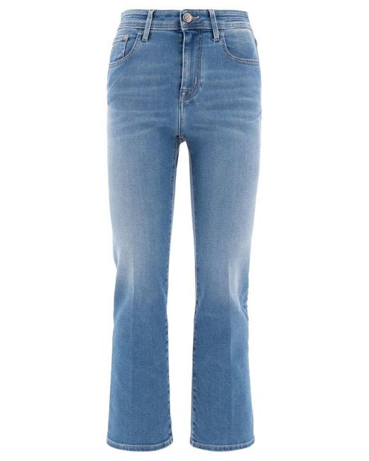 デニム・ジーパン Jacob Cohen \"Kate Crop\" jeans Jacob Cohën Kate Crop frayed-hem Jeans | White | FARFETCH SA