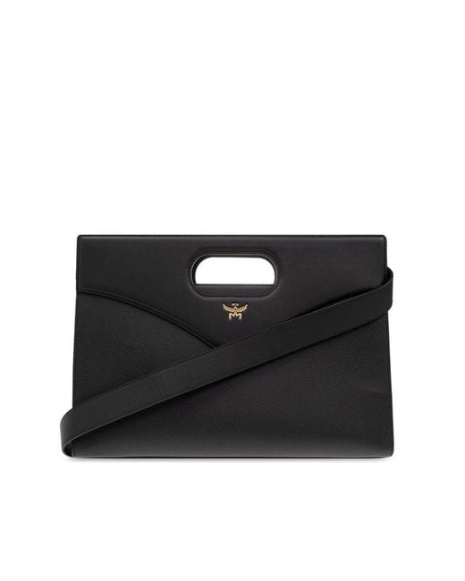 MCM Black Diamond Logo Detailed Clutch Bag