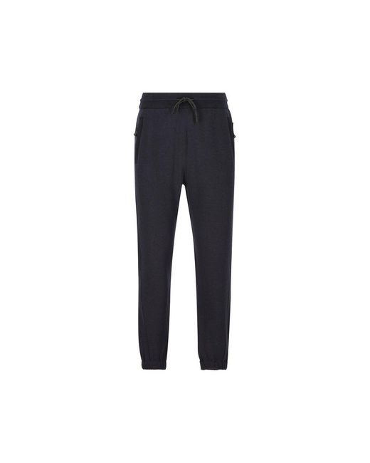 Loro Piana Blue Drawstring Elasticated Waist Pants for men