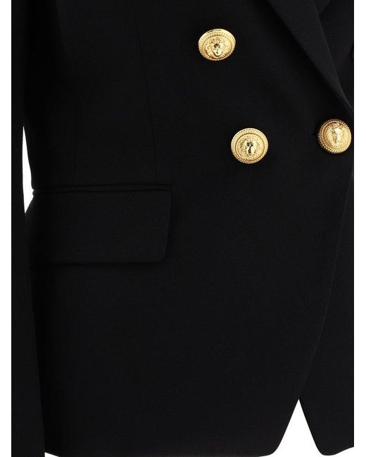 Balmain Black Button Embellished Tailored Blazer