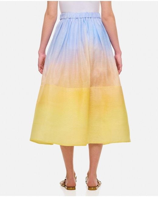 Zimmermann Yellow Harmony Midi Skirt