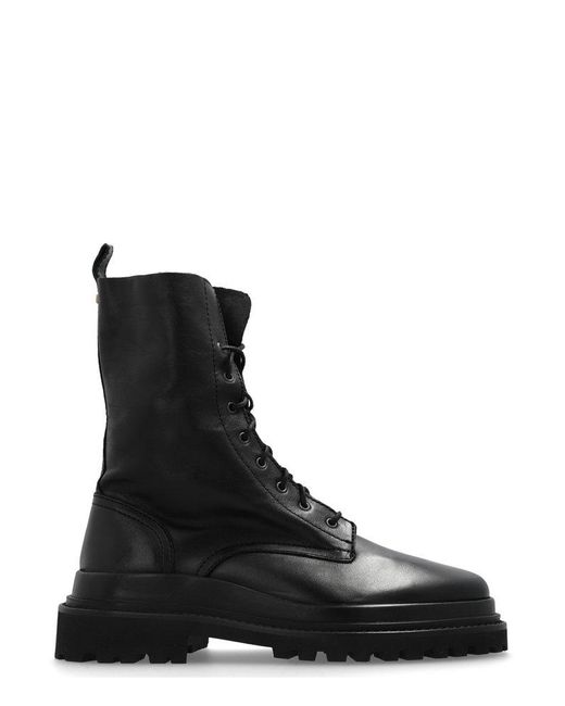 Isabel Marant Black Ghiso Lace-up Combat Boots