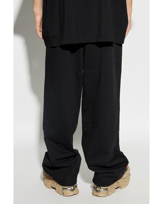 Vetements Black Sweatpants With Printed Logo, for men