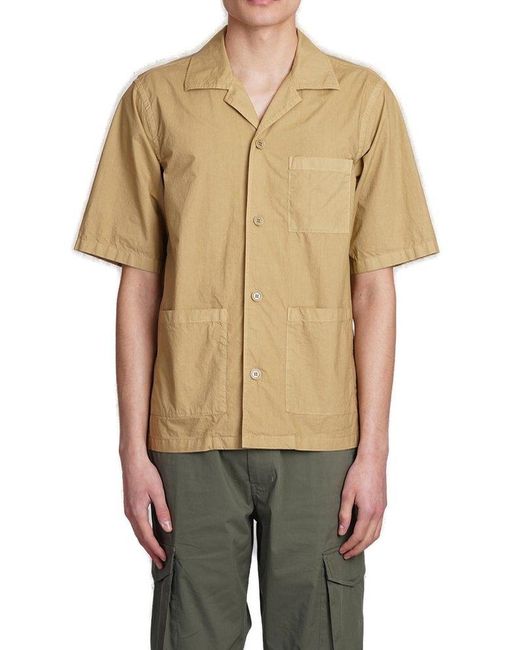Aspesi Green Short Sleeved Buttoned Shirt for men