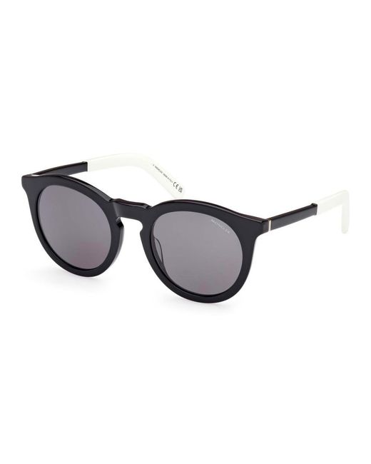 Moncler Black Round Frame Sunglasses