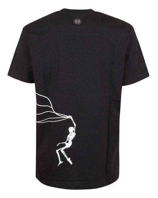 Philipp Plein Black T-Shirt Round Neck Ss for men