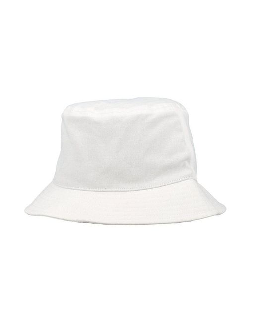 Stone Island White Logo Bucket Hat for men