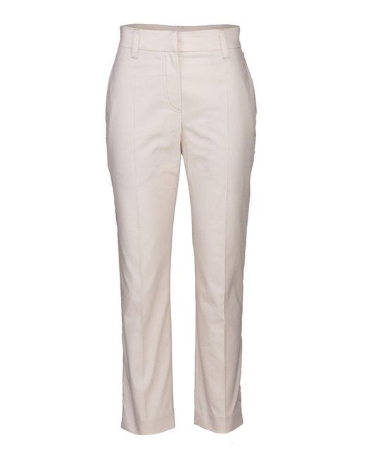 Brunello Cucinelli White Pleated Cropped Trousers