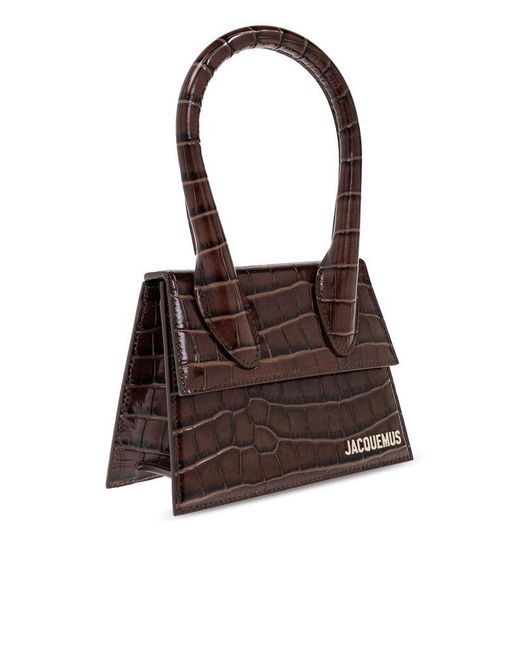 Jacquemus Brown Chiquito Embossed Medium Top Handle Bag