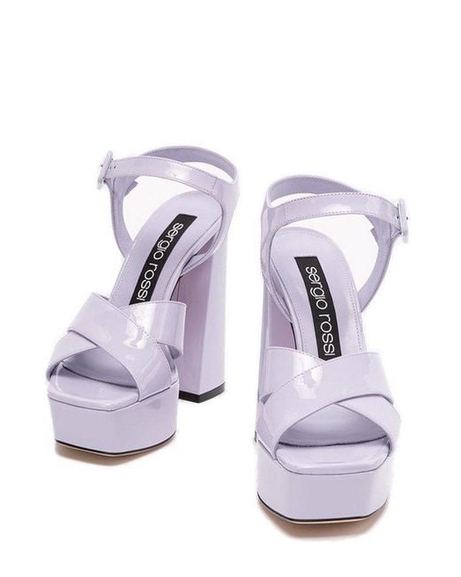 Sergio Rossi Purple Alicia Platform Sandals