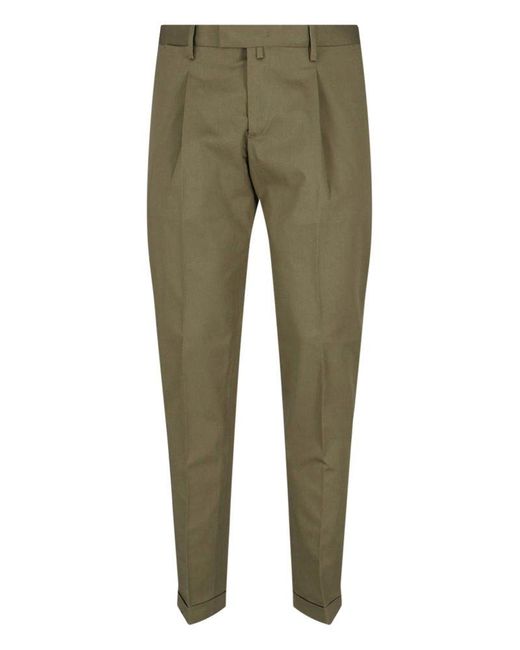 Briglia 1949 Green Pleated Tapered Pants for men