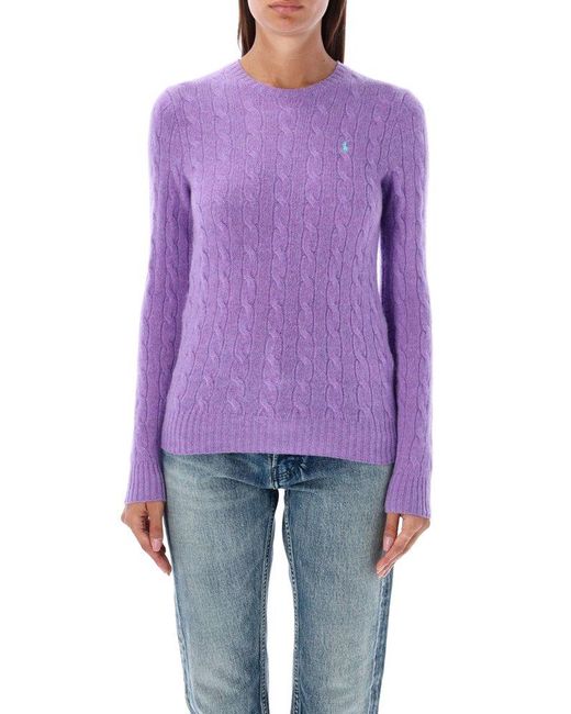 Polo Ralph Lauren Purple Julianna Cable Knit Sweater