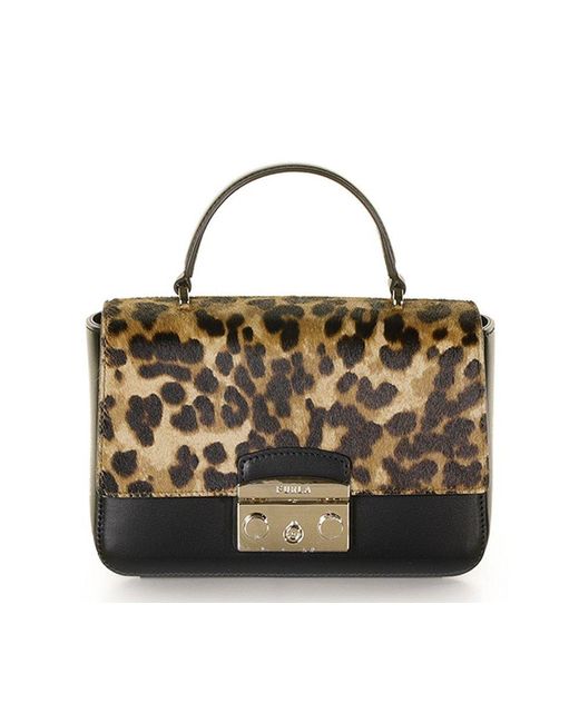 Furla Metallic Leopard Printed Mini Handbag