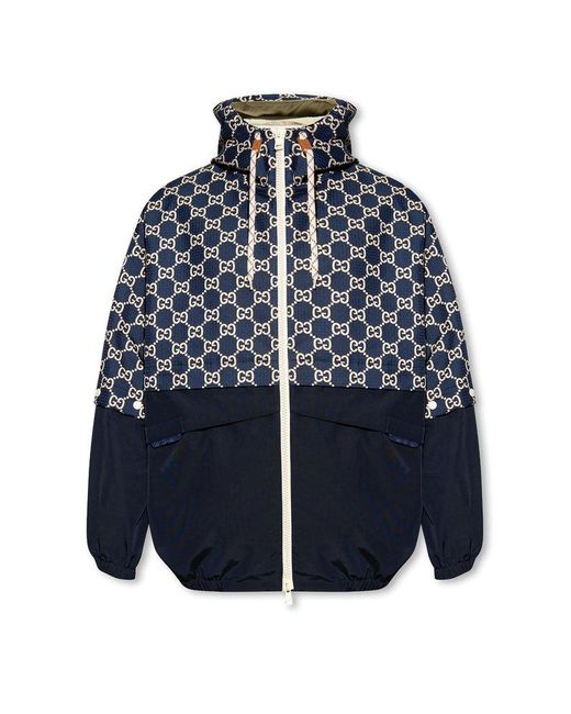 Gucci Blue Hooded Jacket for men