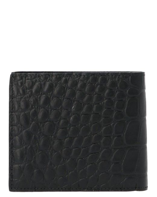Balenciaga Black Printed Logo Wallet Wallets, Card Holders for men