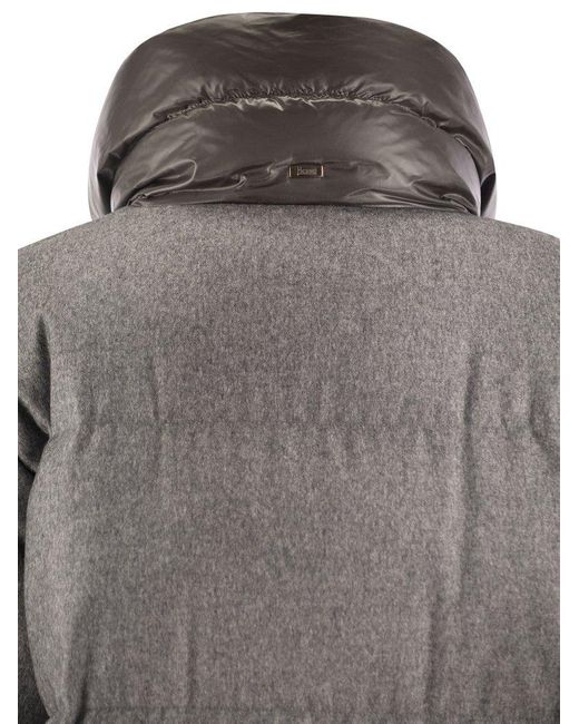 Herno Cashmere, Silk And Ultralight Nylon Jacket in Gray Lyst