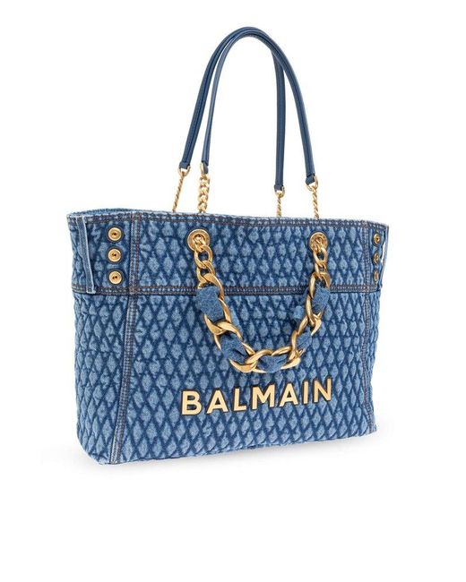 Balmain 1945 Soft Shopper Bag in Blue | Lyst
