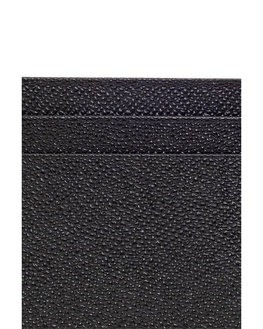 Dolce & Gabbana Black Luxe Leather Plaque Cardholder for men