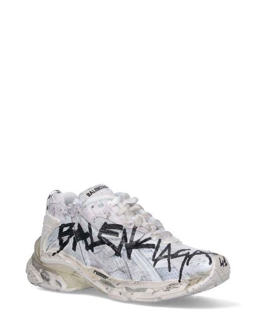 Balenciaga Gray Runner Graffiti Sneakers