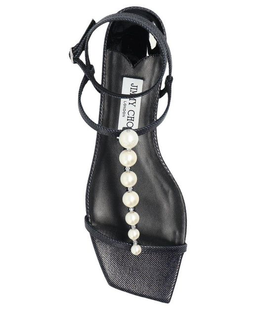 Jimmy Choo Black Amari Pearl Detailed Sandals