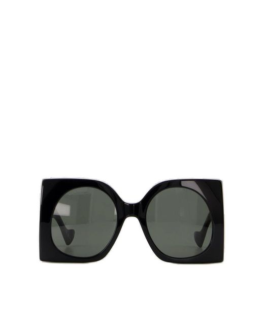 Gucci Black Square Oversized Frame Sunglasses
