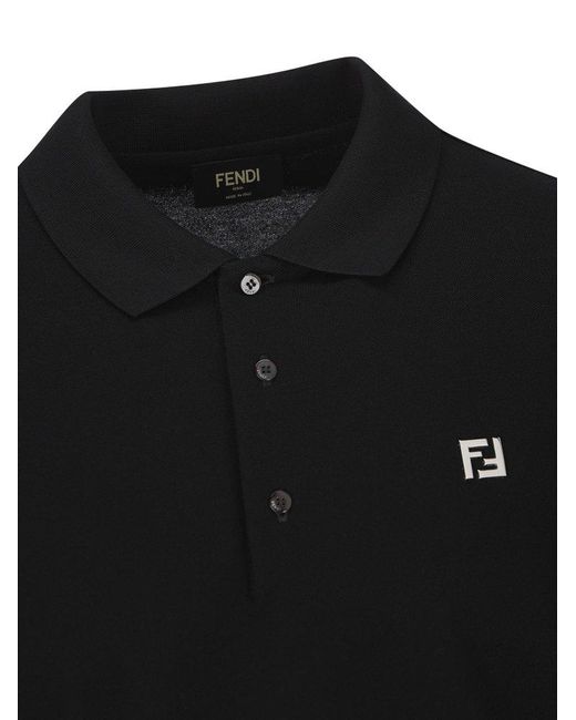 Fendi Black T-Shirt And Polo Shirt for men