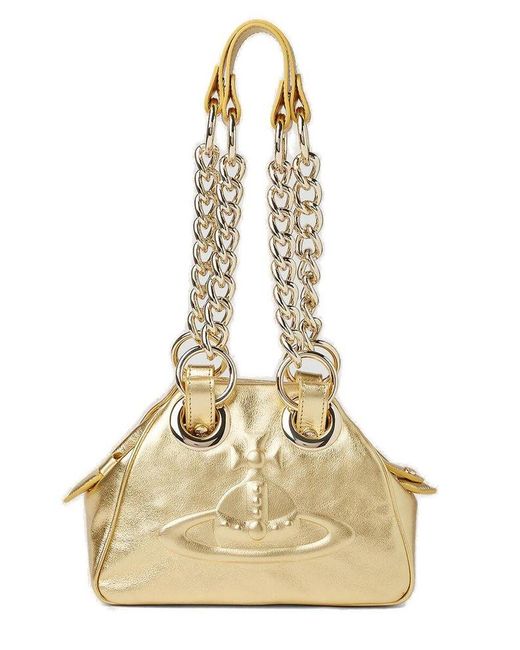 Vivienne Westwood Orb Embossed Shoulder Bag in Natural Lyst