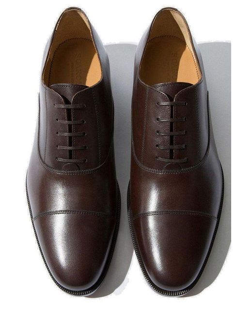 Scarosso Brown Giove Oxford Lace-up Shoes for men