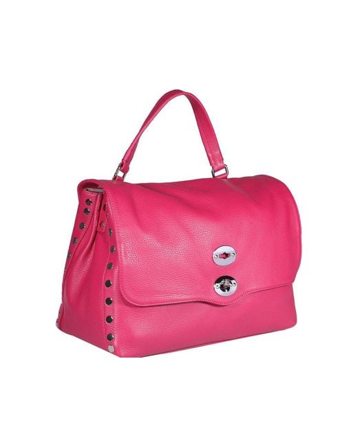 Zanellato Pink Postina Studded Top Handle Bag