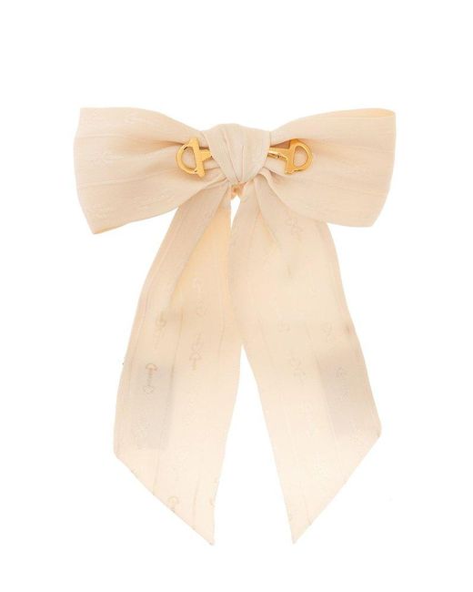 Gucci White Horsebit Bow Detailed Scrunchie
