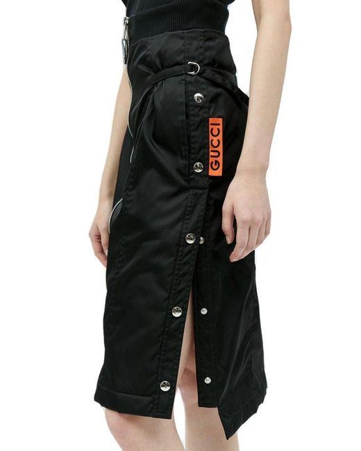 Gucci Black Gabardine Midi Skirt