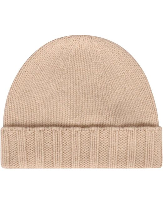 Drumohr Natural Ribbed Beanie Hat for men