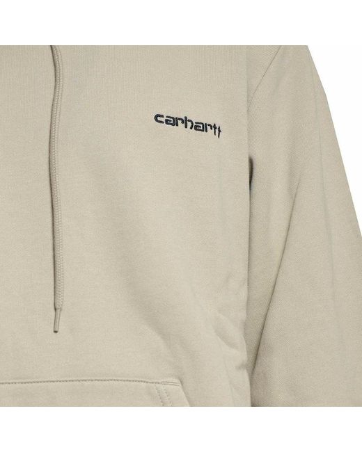 Carhartt Natural Beige Script Embroidery Hoodie Sweatshirt Carhartt for men
