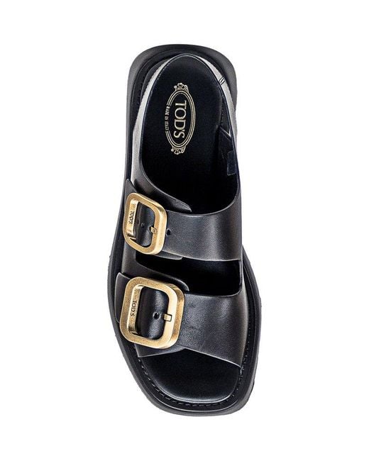 Tod's Black Platform Leather Sandals - Women's - Calf Leather/rubber