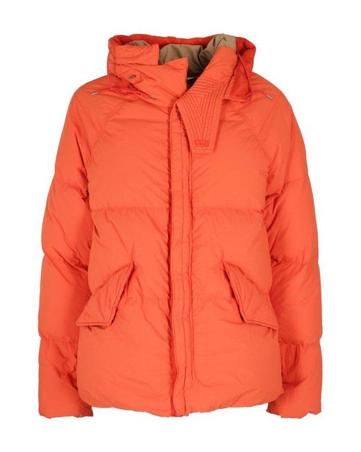 C P Company Orange Hooded Puffer Coat for men
