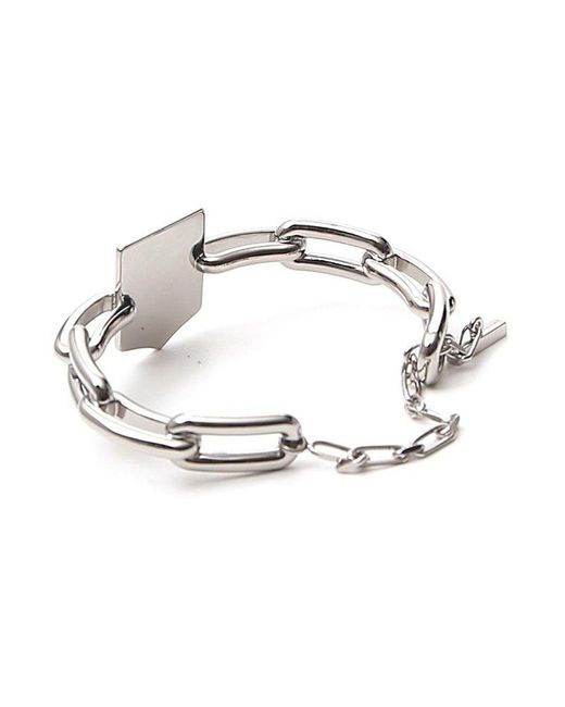 Givenchy White Chain Linked Pendant Bracelet for men