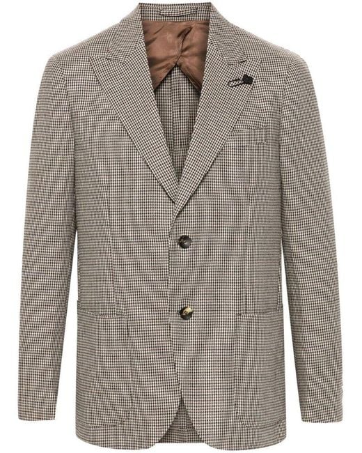 Lardini Gray Houndstooth Blazer Jacket for men