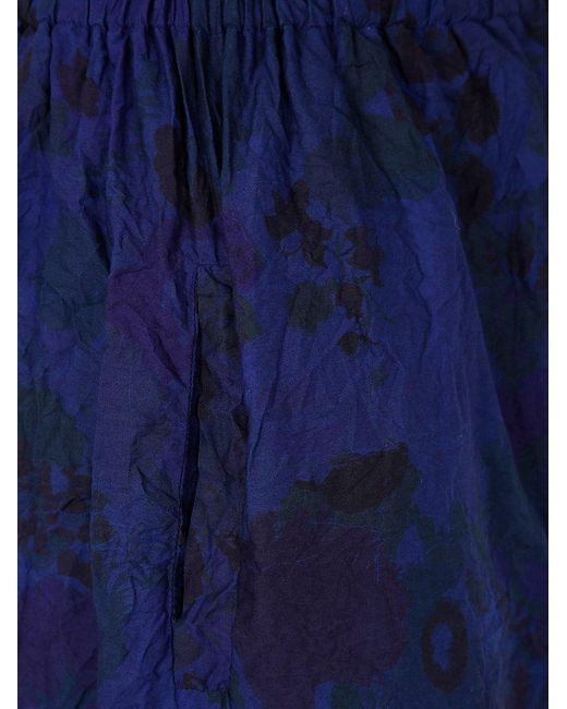 Daniela Gregis Blue Patterned Wide Leg Pants